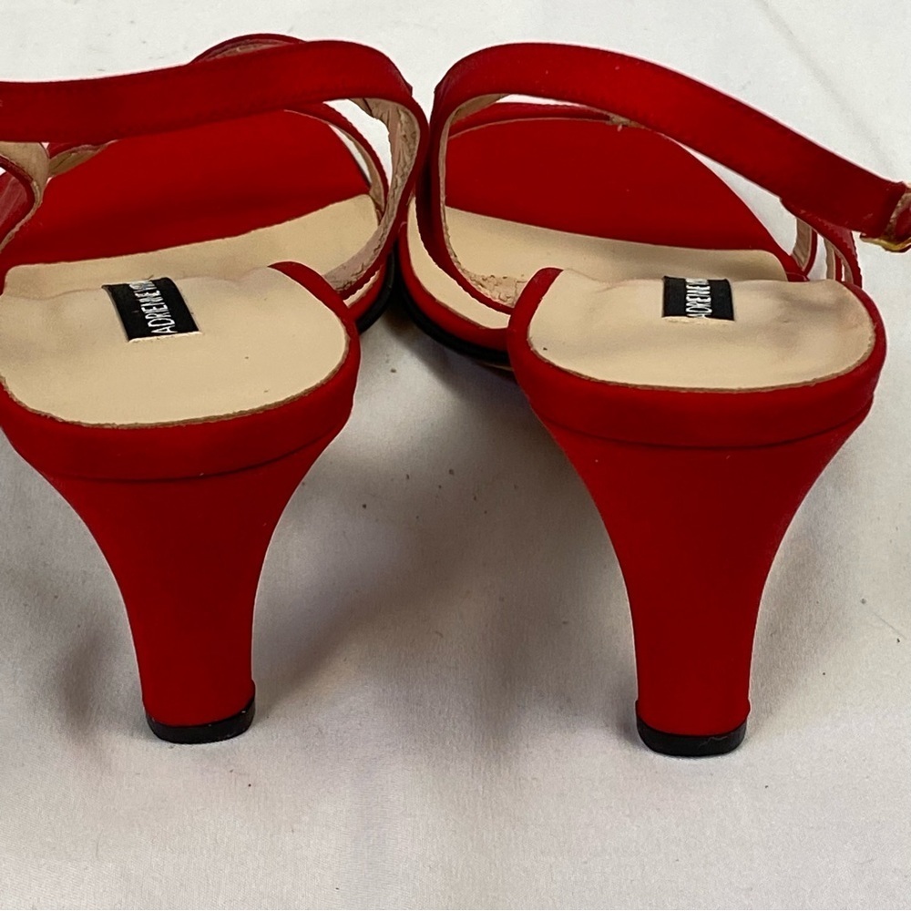 Adrienne Vittadini Gaia Arianna Red Heeled Slingback Size 10 Medium Leather Sole - Picture 14 of 16